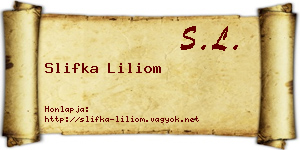 Slifka Liliom névjegykártya